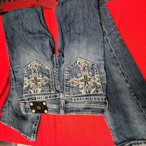 Miss Me Cross Pocket Boot Cut Jeans